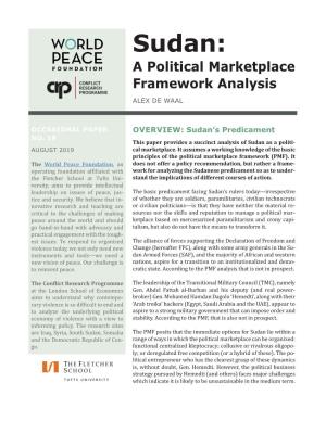Sudan: a Political Marketplace Analysis