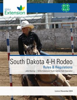 South Dakota 4-H Rodeo Rules & Regulations