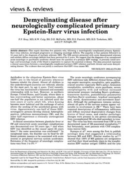 Views & Reviews Demyelinating Disease After Neurologically