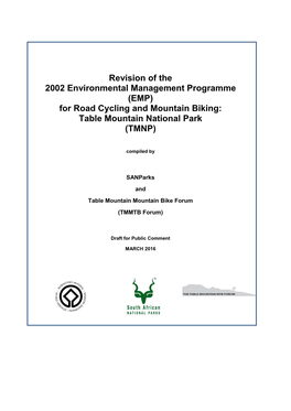 EMP) for Road Cycling and Mountain Biking: Table Mountain National Park (TMNP