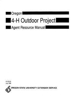 4-H Outdoor Project Agent Resource Manual