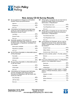 New Jersey CD 02 Survey Results