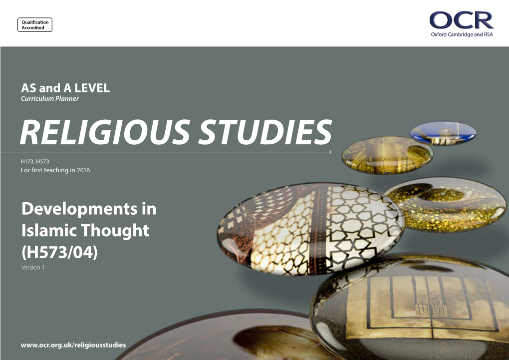 Developments in Islamic Thought (H573/04) Version 1