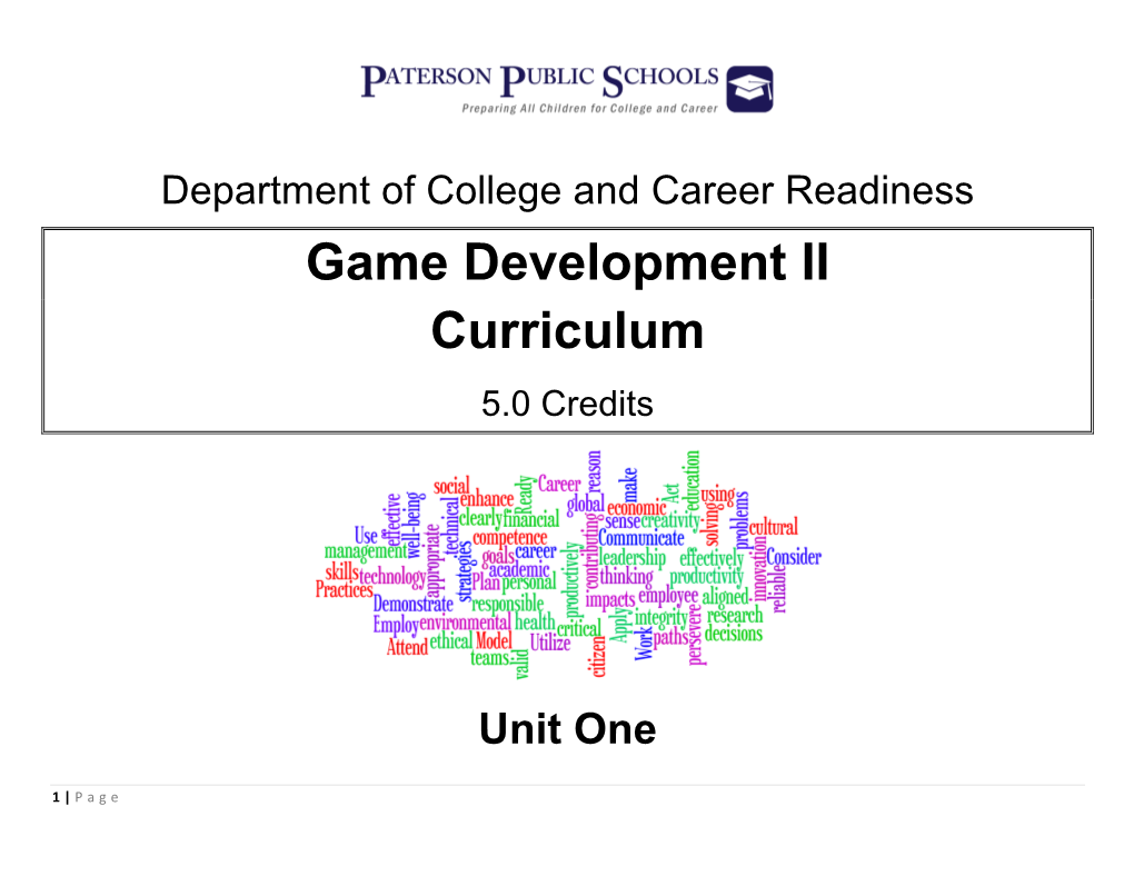 Game Development II Curriculum 5.0 Credits