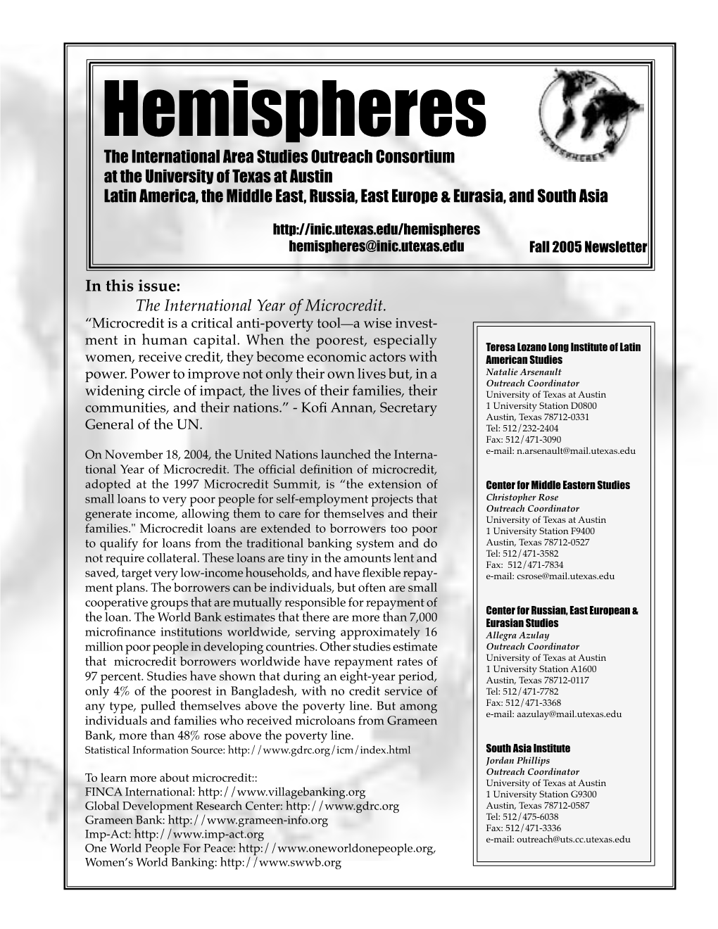 Fall 2005 Newsletter