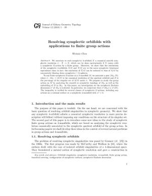 Resolving Symplectic Orbifolds with Applications to Finite Group Actions