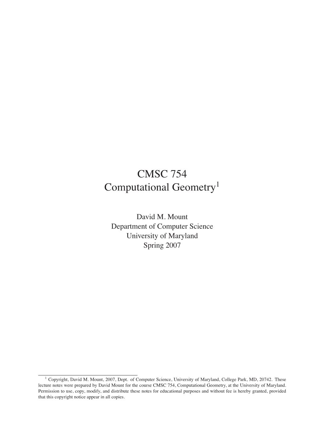 CMSC 754 Computational Geometry1