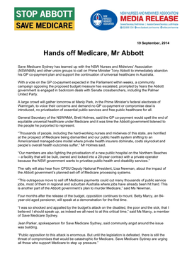 Hands Off Medicare, Mr Abbott