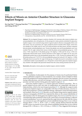 Effects of Miosis on Anterior Chamber Structure in Glaucoma Implant Surgery