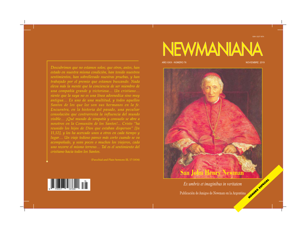 San John Henry Newman Ex Umbris Et Imaginibus in Veritatem