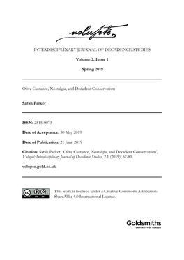 Interdisciplinary Journal of Decadence Studies