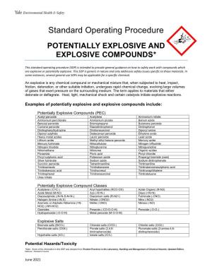 Potentially Explosive and Explosive Compounds*