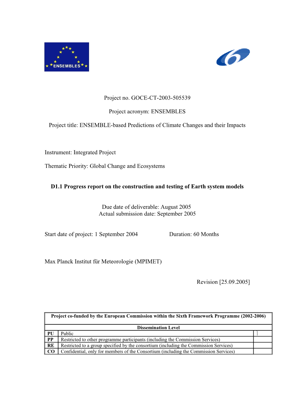 Project Title: ENSEMBLE-Based Predictions of Climate Changes and Their Impacts