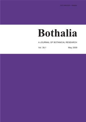 A JOURNAL of BOTANICAL RESEARCH Vol. 39,1 May 2009