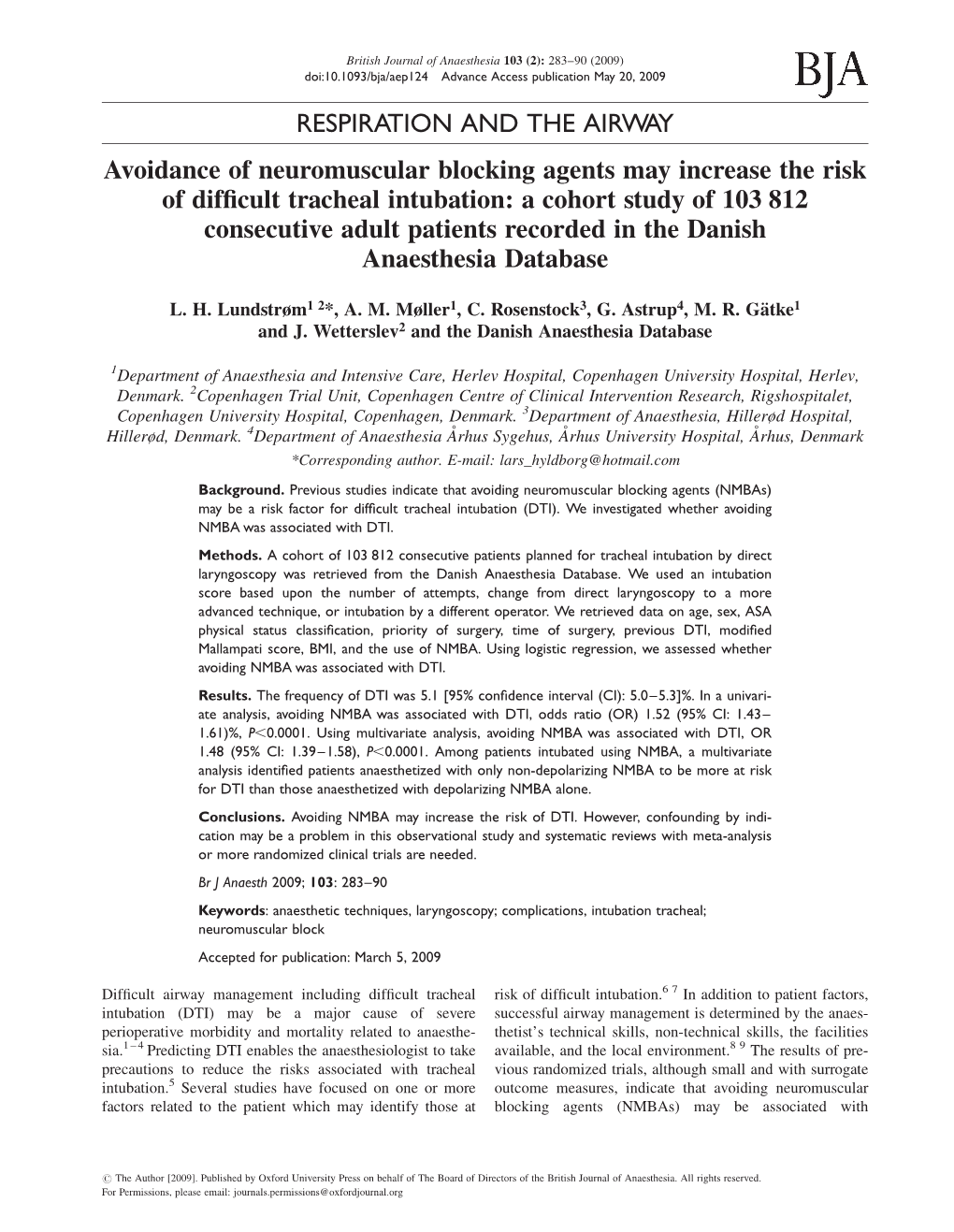 Respiration and the Airway