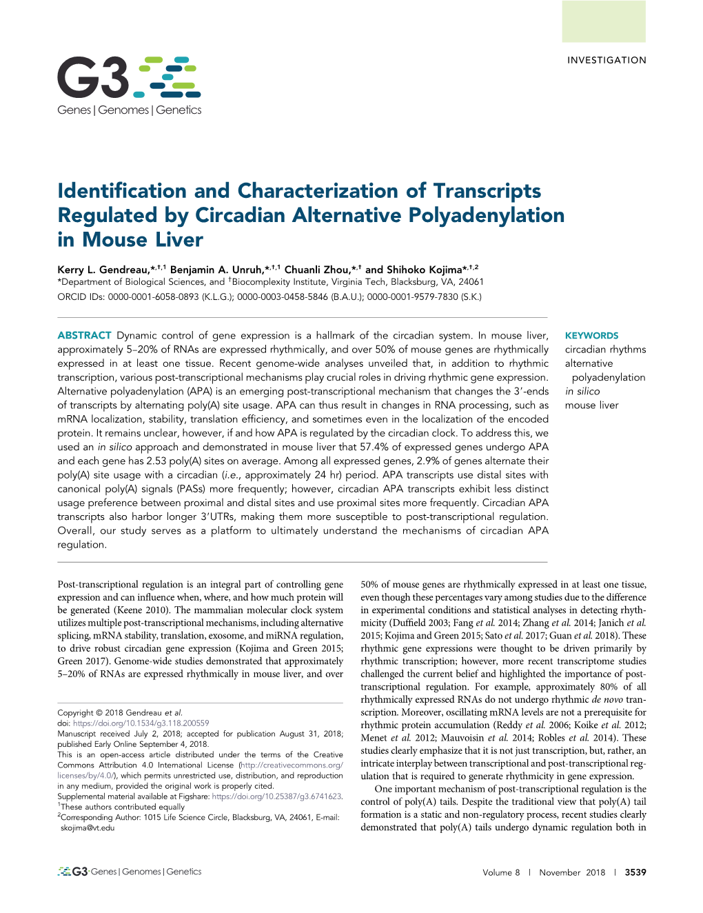 Identification and Characterization of Transcripts Regulated by Circadian