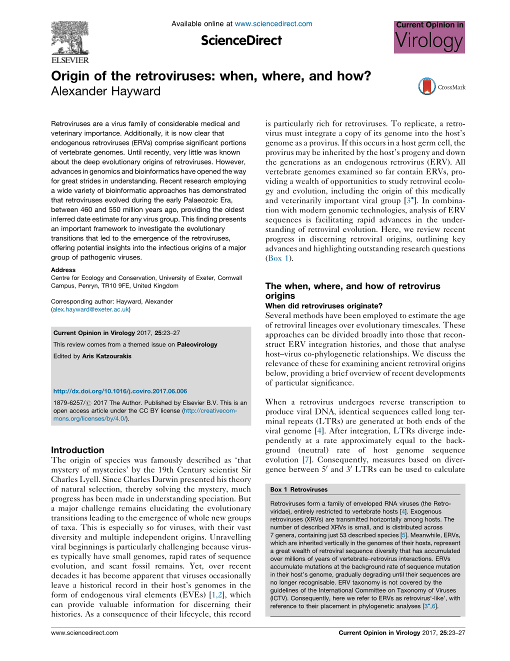 Origin of the Retroviruses: When, Where, and How?