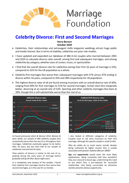 Celebrity Divorce: First and Second Marriages
