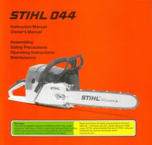 STIHL Dealer Pinching the Saw Chain Along the Hand on the Rear Handle, About These Devices