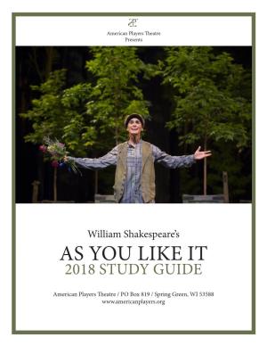 As You Like It 2018 Study Guide