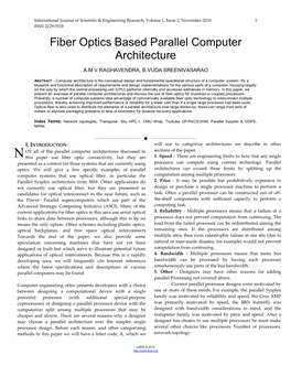 Fiber Optics Based Parallel Computer Architecture