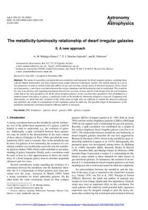 The Metallicity-Luminosity Relationship of Dwarf Irregular Galaxies