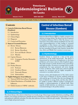 Epidemiological Bulletin Sri Lanka