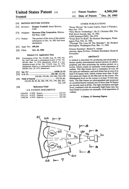 United States Patent (19) 11 Patent Number: 4,560,260 Trumball (45) Date of Patent: Ck" Dec