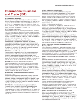 International Business and Trade (IBT) 1