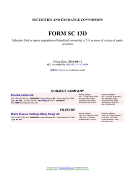 Shanda Games Ltd Form SC 13D Filed 2014-09-11