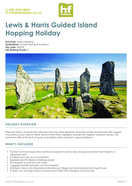 Lewis & Harris Guided Island Hopping Holiday