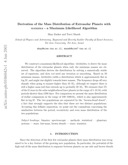 Derivation of the Mass Distribution of Extrasolar Planets with MAXLIMA-A