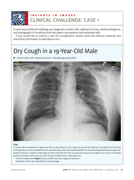 Dry Cough in a 19-Year-Old Male I David Cohen, MD, Medical Director, Teleradiology Specialists