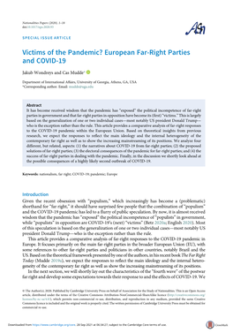 European Far-Right Parties and COVID-19
