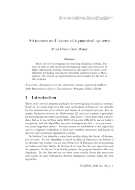 Attractors and Basins of Dynamical Systems