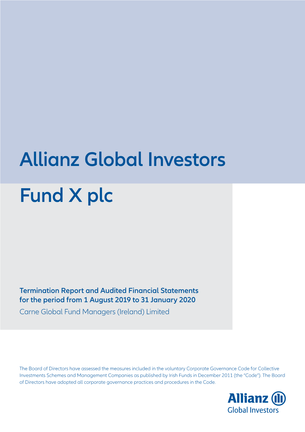 Allianz Global Investors Fund X Plc