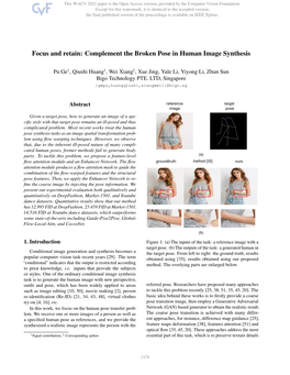 Complement the Broken Pose in Human Image Synthesis