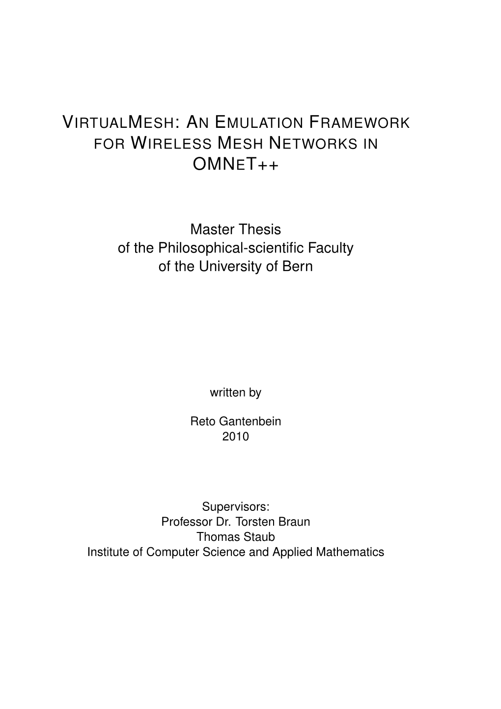 An Emulation Framework for Wireless Mesh Networks in Omnet++