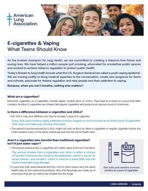 E-Cigarettes & Vaping: What Teens Should Know