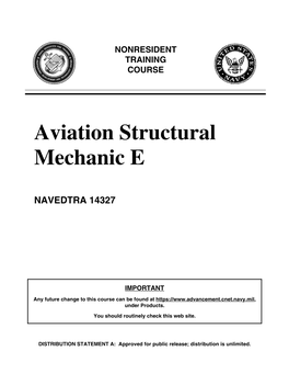 US Navy Course Aviation Structural Mechanic E NAVEDTRA 14327
