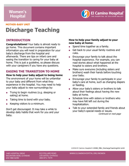 Discharge Teaching