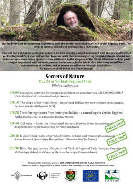 Secrets of Nature May 24 at Verkiai Regional Park Vilnius, Lithuania