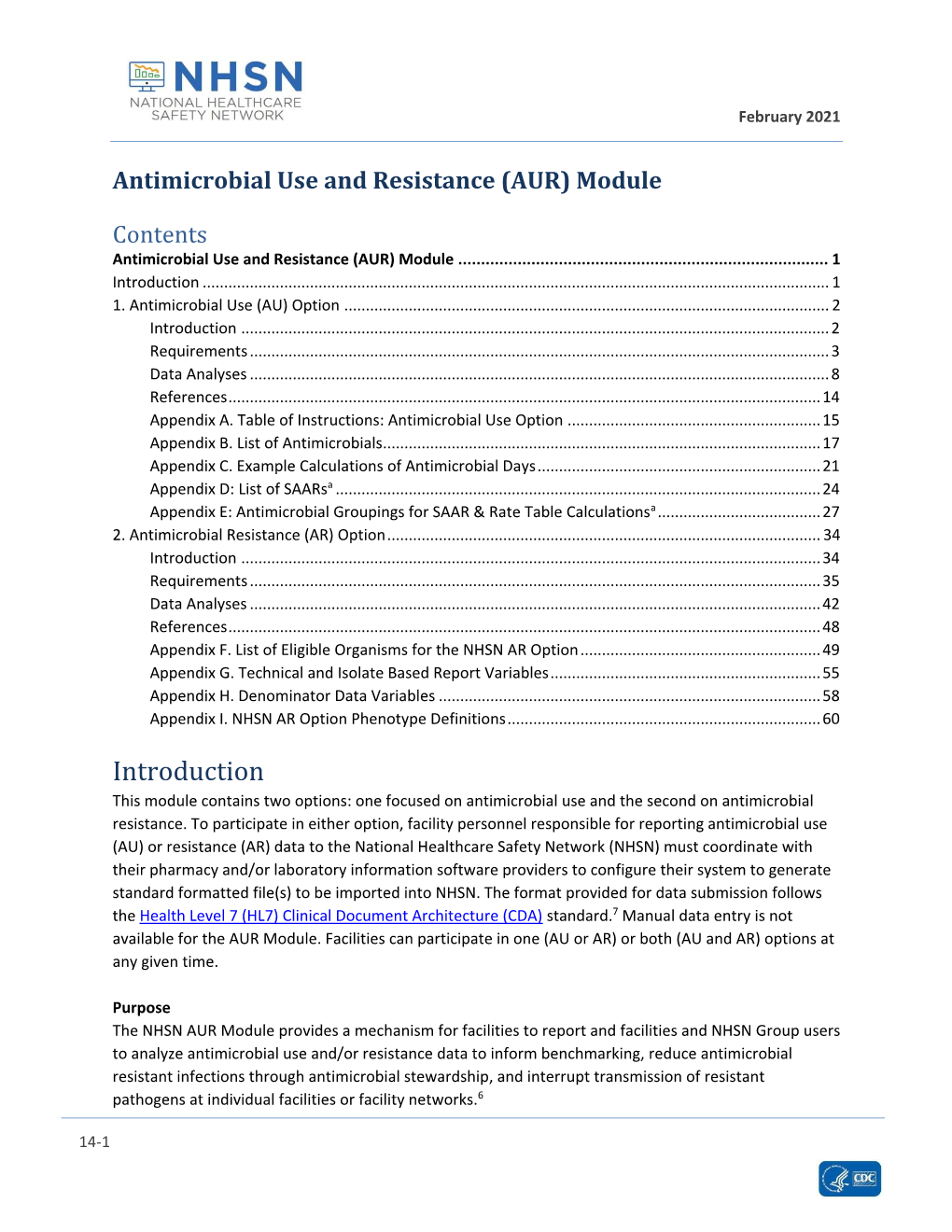 Antimicrobial Use and Resistance (AUR) Module