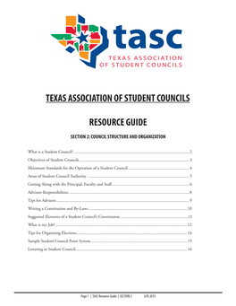 Texas Association of Student Councils Resource Guide