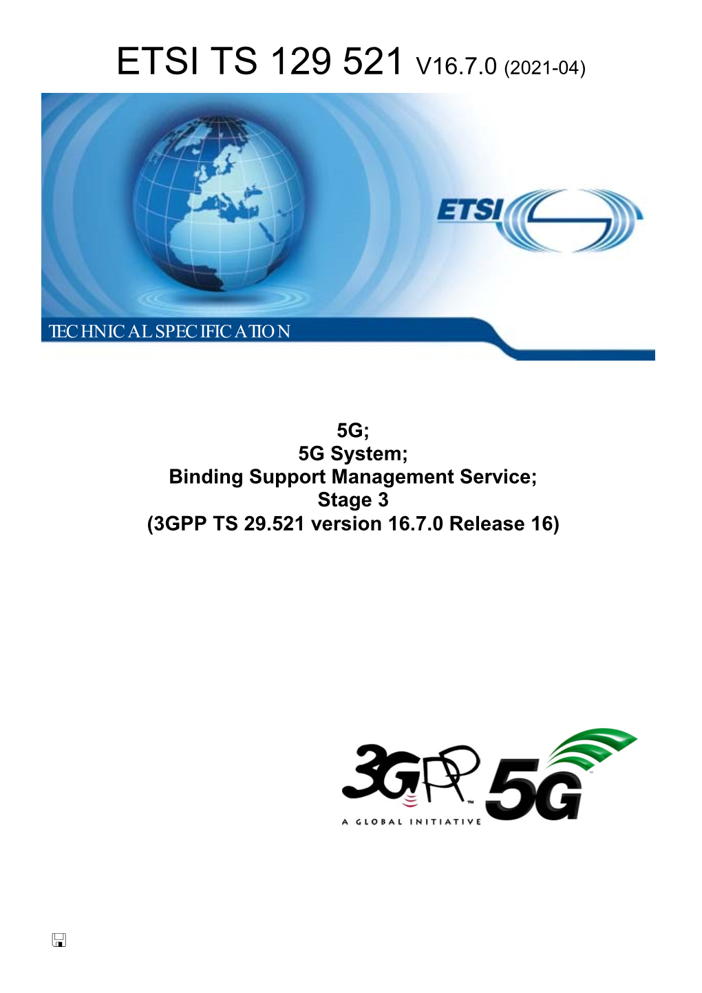 Etsi Ts 129 521 V16.7.0 (2021-04)