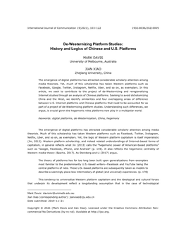 De-Westernizing Platform Studies:History and Logics Of