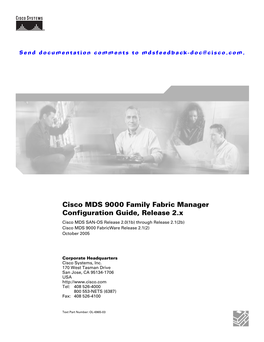 Cisco MDS 9000 Family Fabric Manager Configuration Guide