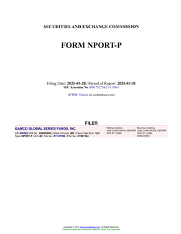 GAMCO GLOBAL SERIES FUNDS, INC Form NPORT-P Filed 2021-05-28