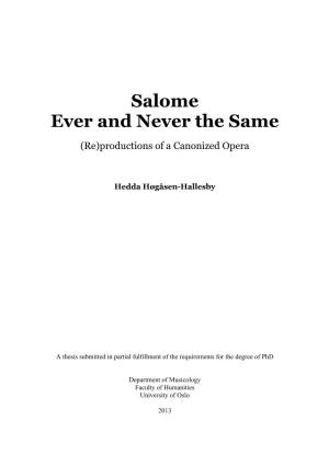 Salome Ever and Never the Same