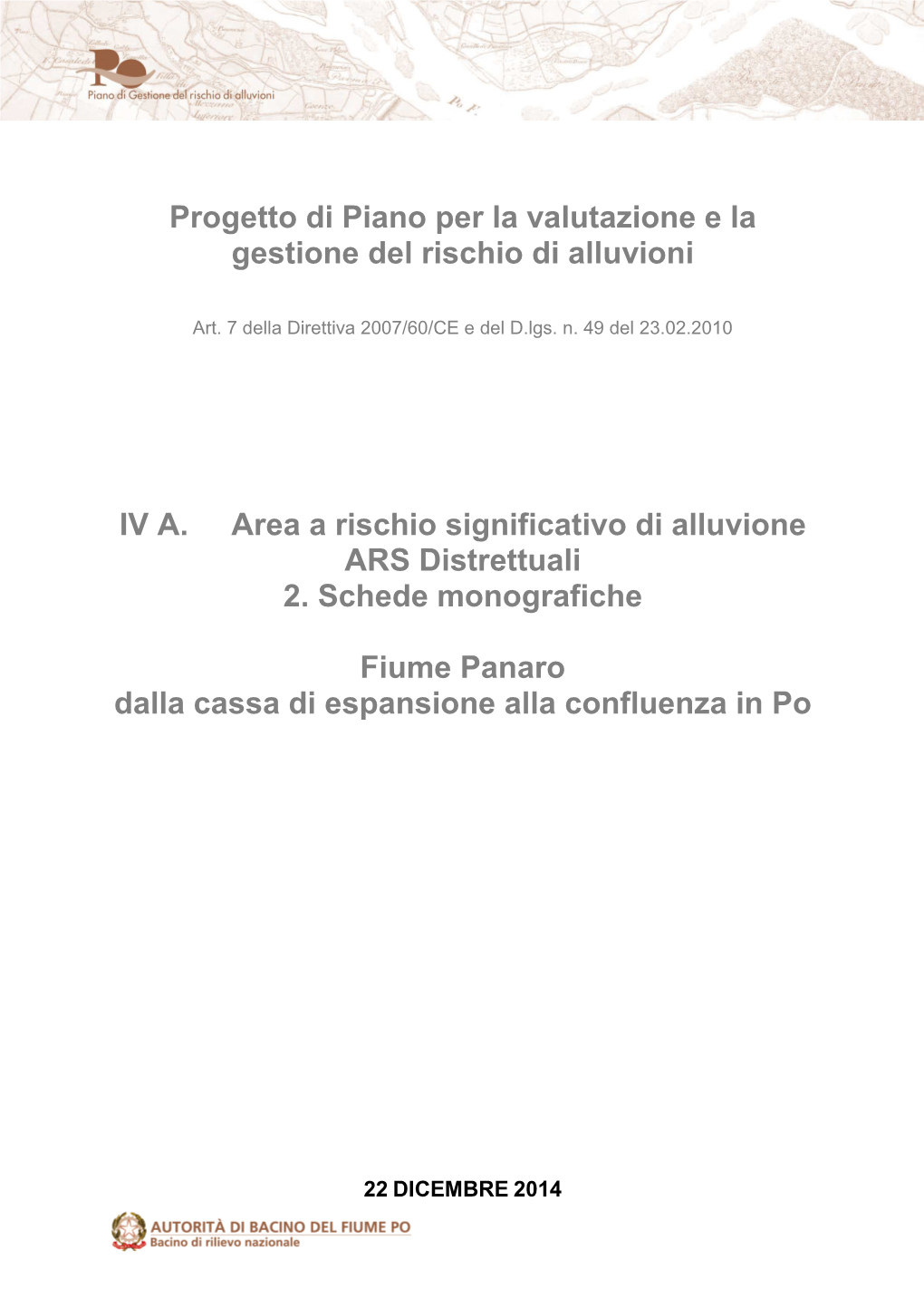 Fiume Panaro Dalla Cassa Di Espansione Alla Confluenza in Po